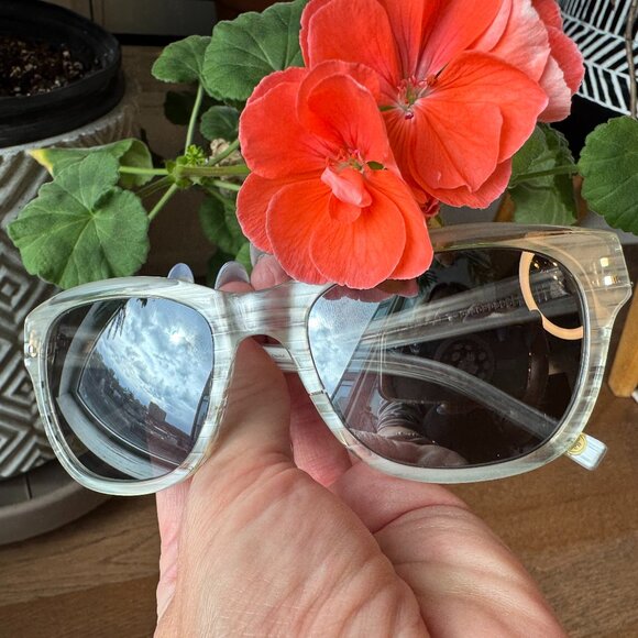 Club Monaco White/Silver Stripe Sunglasses - Picture 8 of 8